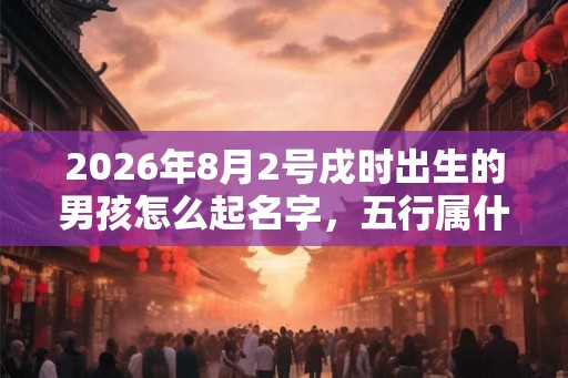 2026年8月2号戌时出生的男孩怎么起名字，五行属什么