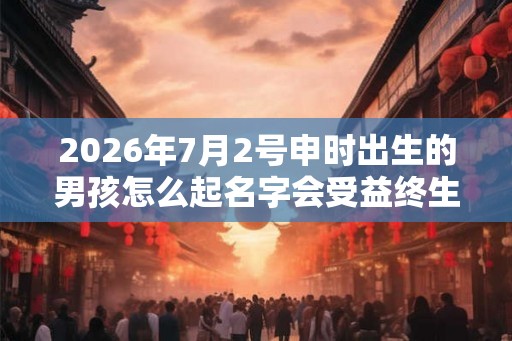 2026年7月2号申时出生的男孩怎么起名字会受益终生