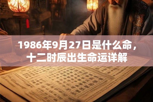 1986年9月27日是什么命，十二时辰出生命运详解