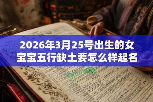 2026年3月25号出生的女宝宝五行缺土要怎么样起名字