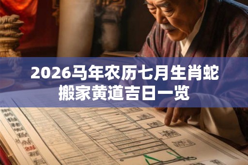 2026马年农历七月生肖蛇搬家黄道吉日一览