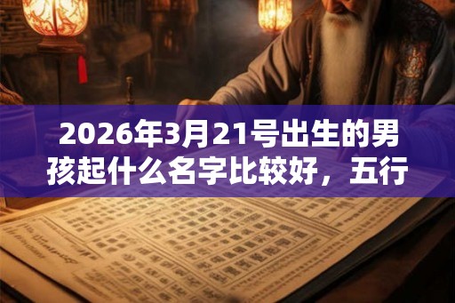 2026年3月21号出生的男孩起什么名字比较好，五行属什么