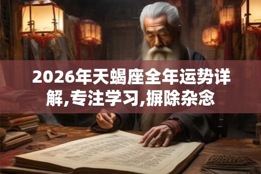 2026年天蝎座全年运势详解,专注学习,摒除杂念 2026年天蝎座全年运势详解,专注学习,摒除杂念