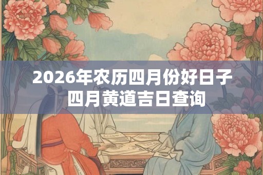 2026年农历四月份好日子 四月黄道吉日查询 2026年农历四月份好日子 四月黄道吉日查询