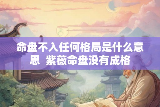 命盘不入任何格局是什么意思  紫薇命盘没有成格