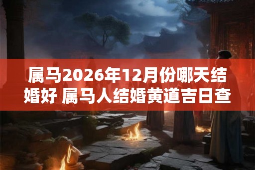 属马2026年12月份哪天结婚好 属马人结婚黄道吉日查询 属马2026年12月份哪天结婚好 属马人结婚黄道吉日查询