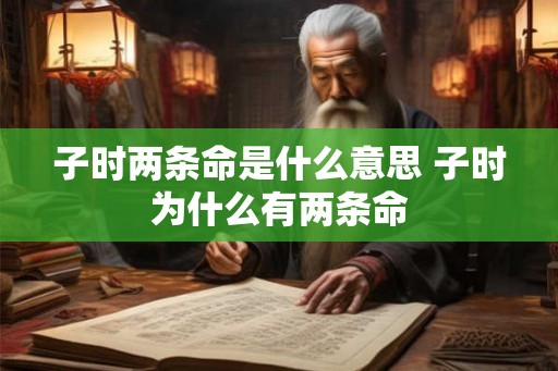 子时两条命是什么意思 子时为什么有两条命