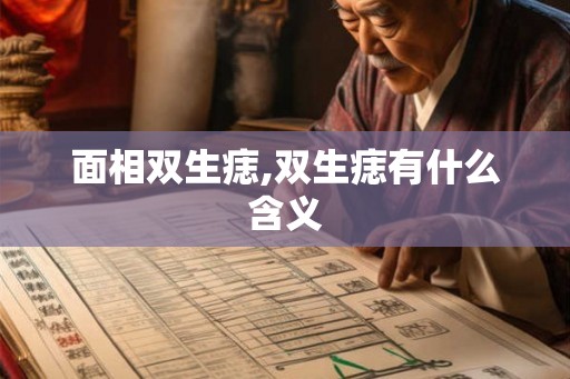 面相双生痣,双生痣有什么含义