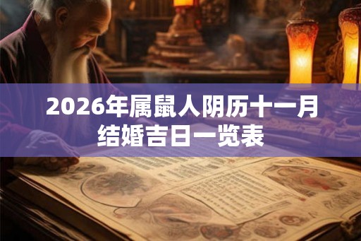 2026年属鼠人阴历十一月结婚吉日一览表