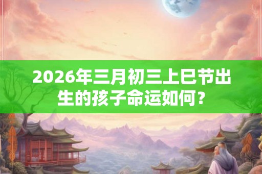 2026年三月初三上巳节出生的孩子命运如何？