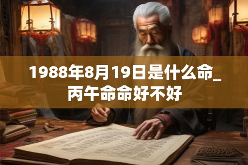 1988年8月19日是什么命_丙午命命好不好