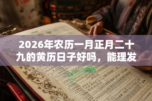 2026年农历一月正月二十九的黄历日子好吗,能理发吗? 2026年农历一月正月二十九的黄历日子好吗,能理发吗?
