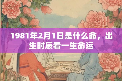 1981年2月1日是什么命，出生时辰看一生命运