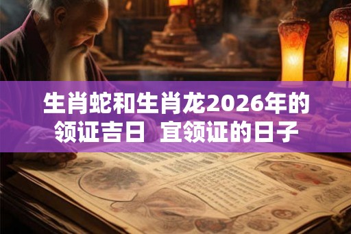 生肖蛇和生肖龙2026年的领证吉日  宜领证的日子
