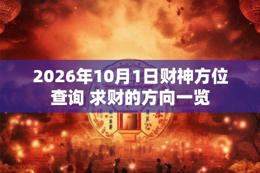 2026年10月1日财神方位查询 求财的方向一览