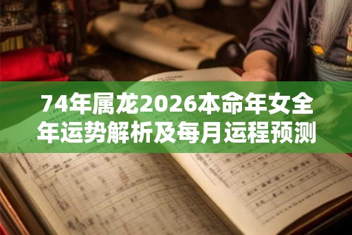 74年属龙2026本命年女全年运势解析及每月运程预测