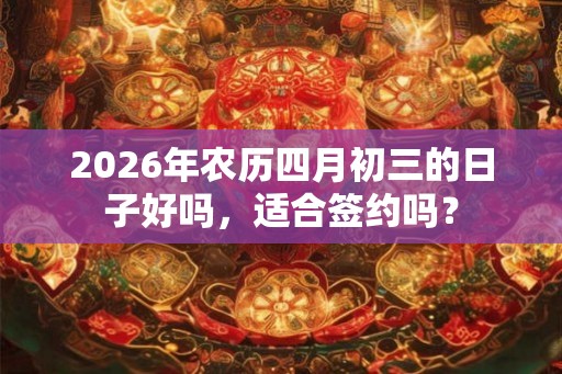 2026年农历四月初三的日子好吗，适合签约吗？