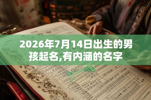 2026年7月14日出生的男孩起名,有内涵的名字
