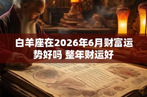 白羊座在2026年6月财富运势好吗 整年财运好