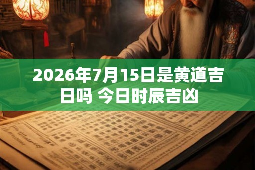 2026年7月15日是黄道吉日吗 今日时辰吉凶