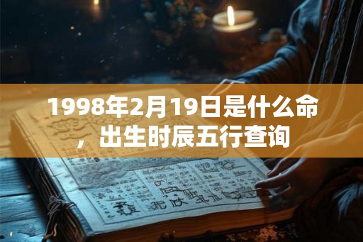1998年2月19日是什么命，出生时辰五行查询