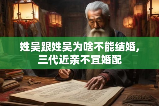姓吴跟姓吴为啥不能结婚,三代近亲不宜婚配
