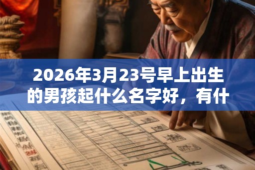 2026年3月23号早上出生的男孩起什么名字好，有什么应该注意的？
