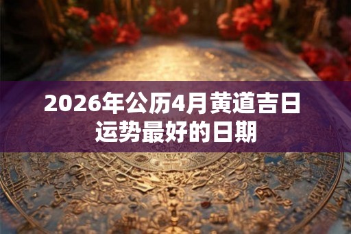 2026年公历4月黄道吉日 运势最好的日期