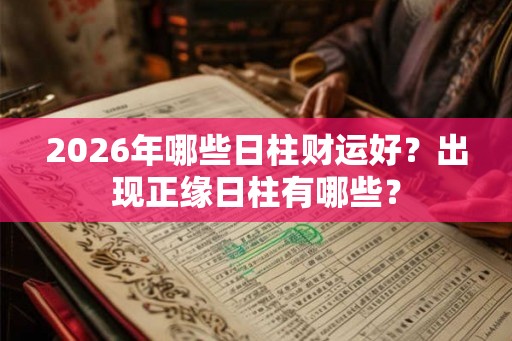 2026年哪些日柱财运好？出现正缘日柱有哪些？