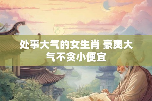 处事大气的女生肖 豪爽大气不贪小便宜