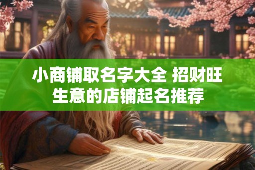 小商铺取名字大全 招财旺生意的店铺起名推荐