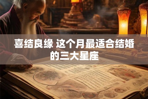 喜结良缘 这个月最适合结婚的三大星座