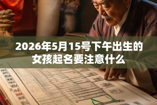 2026年5月15号下午出生的女孩起名要注意什么