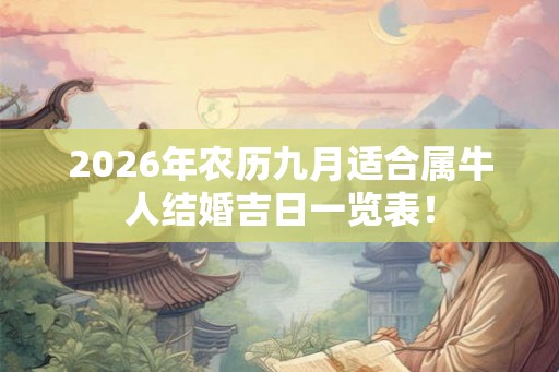 2026年农历九月适合属牛人结婚吉日一览表！