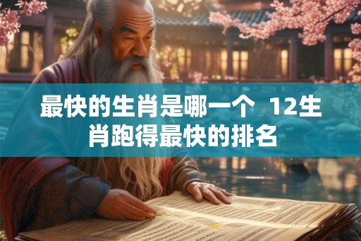 最快的生肖是哪一个  12生肖跑得最快的排名