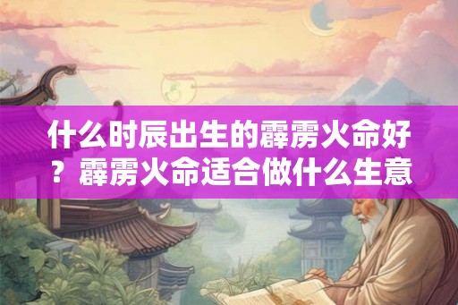 什么时辰出生的霹雳火命好？霹雳火命适合做什么生意？