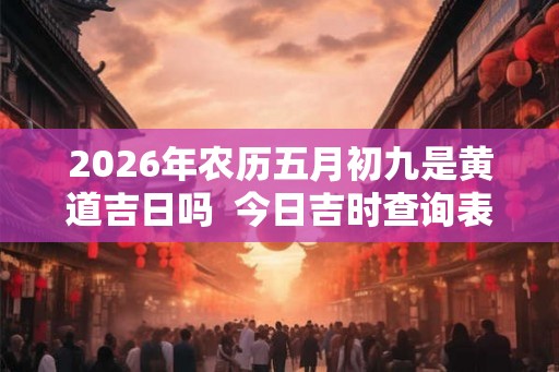 2026年农历五月初九是黄道吉日吗  今日吉时查询表