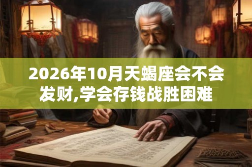 2026年10月天蝎座会不会发财,学会存钱战胜困难