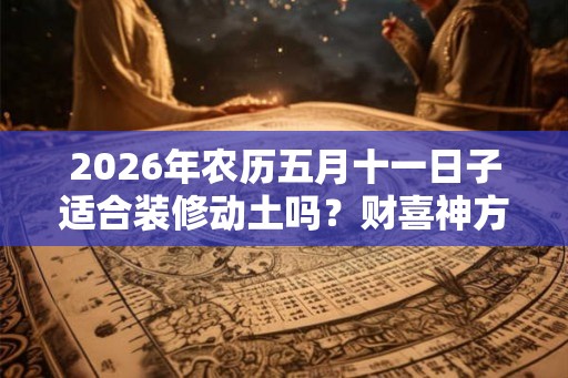 2026年农历五月十一日子适合装修动土吗？财喜神方位在哪？