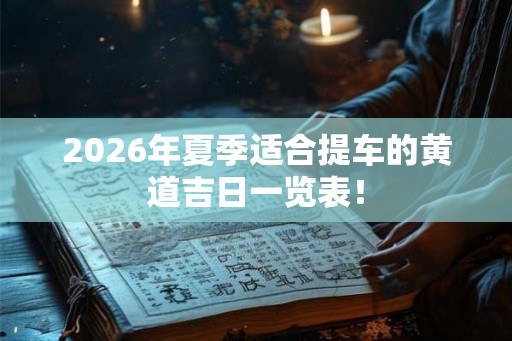 2026年夏季适合提车的黄道吉日一览表！