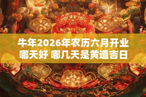 牛年2026年农历六月开业哪天好 哪几天是黄道吉日