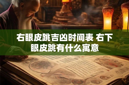 右眼皮跳吉凶时间表 右下眼皮跳有什么寓意