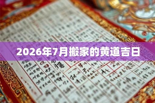 2026年7月搬家的黄道吉日