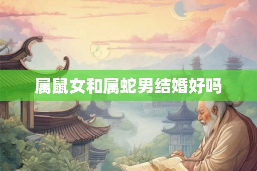 属鼠女和属蛇男结婚好吗