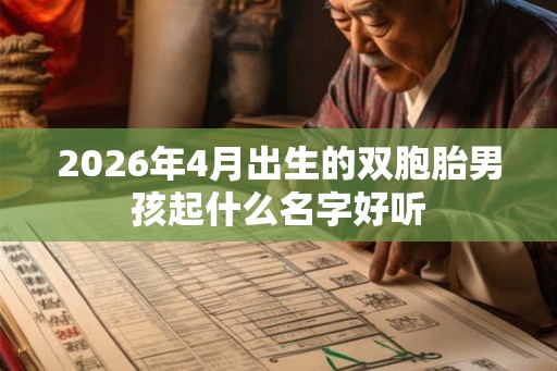 2026年4月出生的双胞胎男孩起什么名字好听