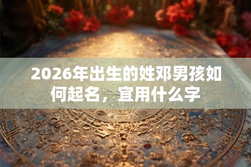 2026年出生的姓邓男孩如何起名，宜用什么字