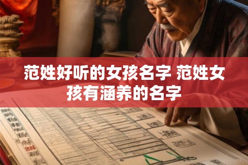 范姓好听的女孩名字 范姓女孩有涵养的名字