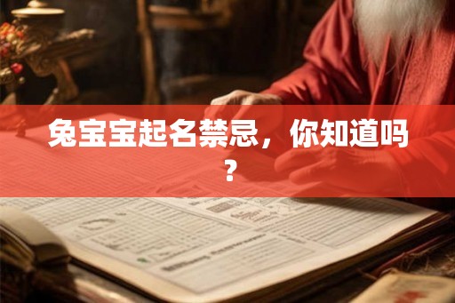 兔宝宝起名禁忌，你知道吗？