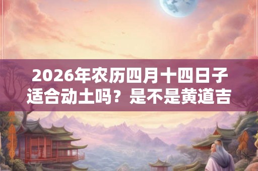 2026年农历四月十四日子适合动土吗？是不是黄道吉日？