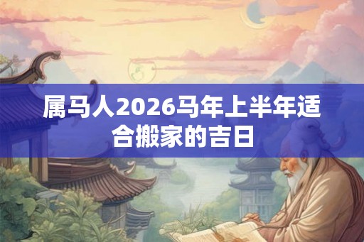 属马人2026马年上半年适合搬家的吉日